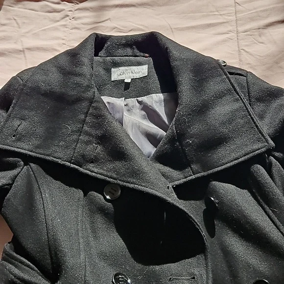 Calvin Klein wool blend black coat - Picture 9 of 11